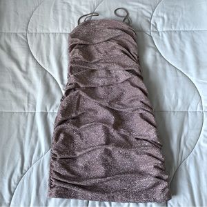 petite xxs pink glittery bodycon dress